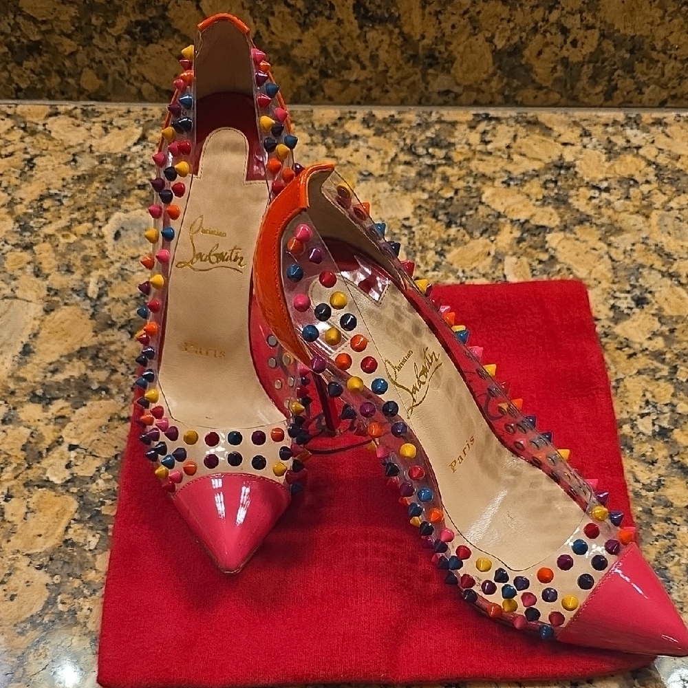 Christian Louboutin Multicolor Spiked Heels EU.SIZE 37.5 - Picture 3 of 17